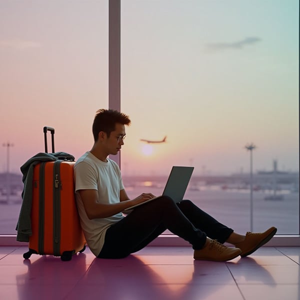 man-airport-laptop-suitcase