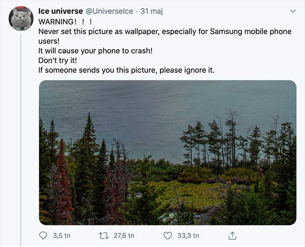 The original tweet from Ice Universe