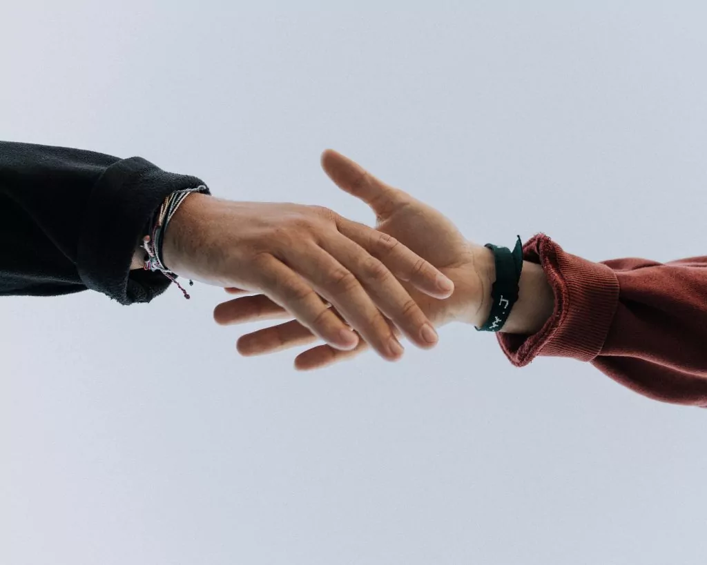 holding hands